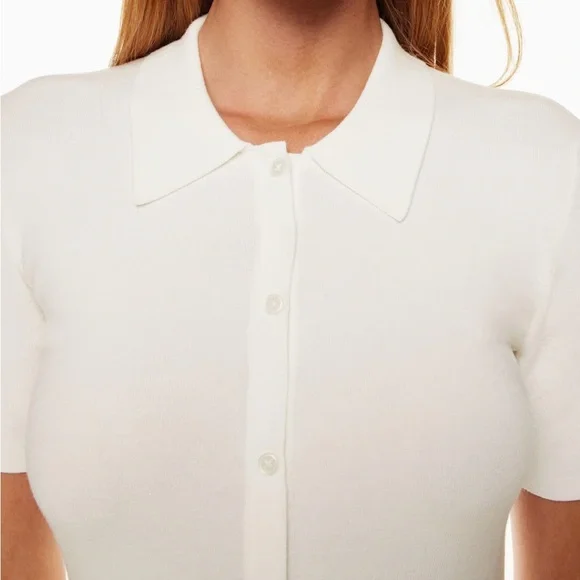 Aritzia Cece Cream Button-Up Collared Dress 2XS - Picture 6 of 7